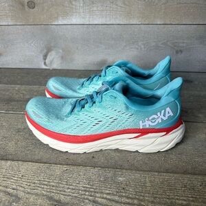 Hoka One One Clifton 8 Women Size 9.5 B 1119394 AEBL Blue Running Shoes Sneakers